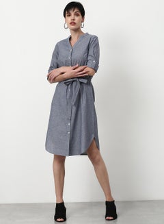 Buy Regular Fit Casual Dress Grey in Saudi Arabia