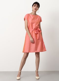 Buy Regular Fit Casual Dress Peach in UAE