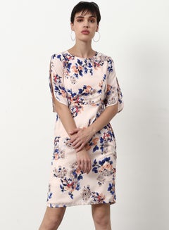 Buy Floral Printed Regular Fit Mini Dress Pink in UAE