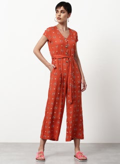 Buy Printed Regular Fit Jumpsuit Multicolour in UAE