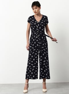 Buy Printed Regular Fit Jumpsuit Half Sleeves Multicolour in Saudi Arabia