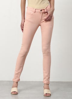 Buy Casual Slim Fit Jeans Soft Pink in Saudi Arabia