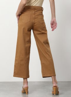 Buy Casual Slim Fit Jeans Beige Brown in UAE