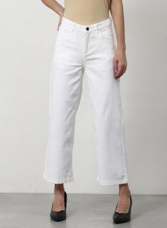 Buy Casual Slim Fit Jeans White in Saudi Arabia