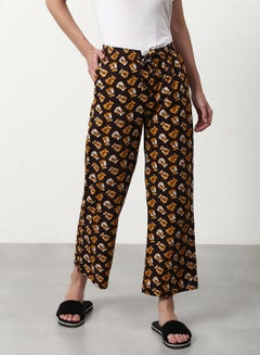 Buy Printed Casual Lounge Pant Brown in Saudi Arabia