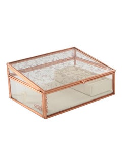 Buy Glass And Metal Box Copper/Clear 16x12x7cm in UAE