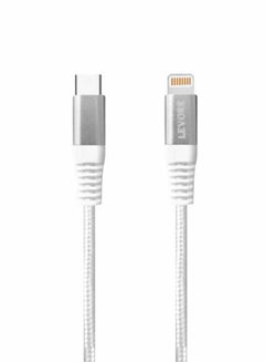 Buy 1M Nylon Braided USB C to Lightning Cable White in Saudi Arabia