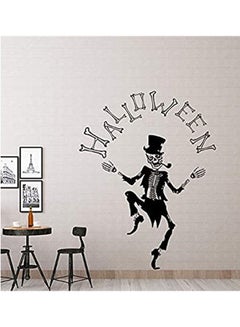 Buy Halloween Magician Skull Wall Sticker Shop Window Sticker Black 60x90cm in Egypt