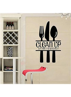 Buy Kitchen Rules Restaurant Wall Sticker Black 34x60cm in Egypt