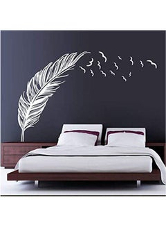 Buy Feather Creative Home Wall Stickers Bedroom Sofa Background Decoration Removable Black 90x60cm in Egypt