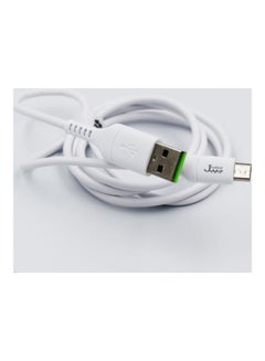 Buy Micro USB Leather Cable For Charging And Data Transfer White in Saudi Arabia