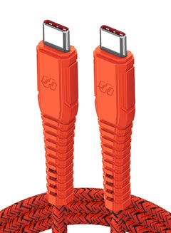 Buy Velox Nylon USB-C to USB-C Fast Charge & Data Sync Braided Cable 3m Orange in UAE