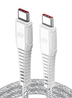 Buy Velox Nylon USB-C to USB-C Fast Charge & Data Sync Braided Cable 3m White in UAE