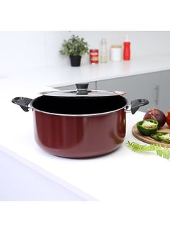 Buy Cooking Pot Red/Silver/Black 30cm in UAE