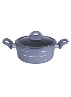 اشتري Casserole With Lid Grey/Clear 22centimeter في السعودية