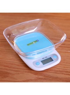 Buy Electronic Kitchen Scale Clear/Blue/White in UAE
