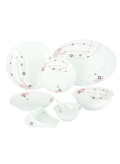 Buy Royalford 33 Piece Opal ware Dinner Set- RF8982| Includes Dinner Plates, Quarter Plates, Oval Plates, Deep Soup Plates, Soup Bowls, Serving Bowls, Spoons| Chip-Resistant and Elegant Design White in UAE