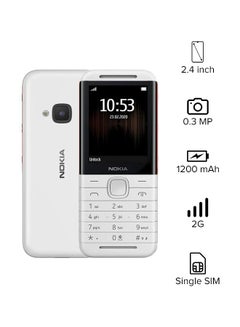 اشتري هاتف 5310 بشريحة واحدة وذاكرة رام 8 ميجابايت وذاكرة داخلية 16 ميجابايت يدعم تقنية 2G بلون أبيض/ أحمر في مصر