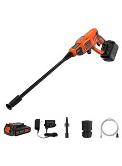 Buy Cordless Pressure Washer With 2Ah Battery And 1A Charger For Home, Garden And Car 18V BCPC18D1-GB Orange/Black in UAE