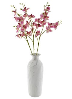 Buy 3-Piece Artificial Orchid Flowers Stick Pink/Cream 85cm in UAE