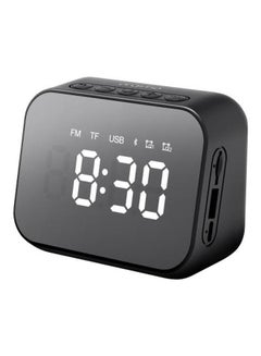 Buy Digital Alarm Clock Bluetooth speaker with Mirror Surface LED Display And Nightlight brightness control. Black in UAE