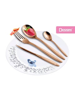 Buy 135-Piece Stainless Steel Cutlery Set Copper in UAE