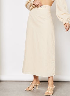 Buy Cindy Belted Skirt Beige in UAE