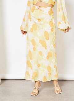 Buy Anouk Floral Print Skirt Yellow in Saudi Arabia