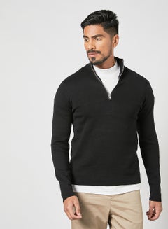 Buy Half Zip Pullover Black in UAE