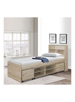 Buy Cooper Single Bed With Storage Beige 90x200cm in Saudi Arabia