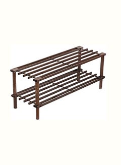 Buy 2-Layer Shoe Rack Brown 74x29.5x26centimeter in UAE