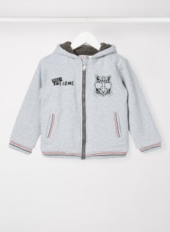 Buy Baby Boys Zip Though Fleece Jacket Grey in Saudi Arabia