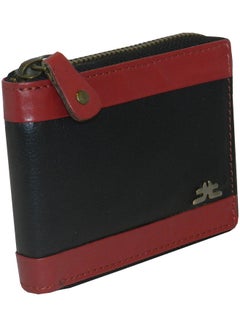 Buy Genuine Leather Designer Wallet With Full Zipper Black in UAE