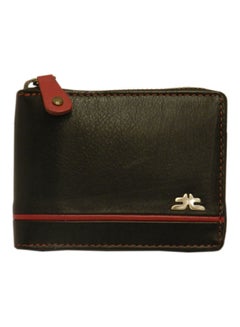 Buy Genuine Leather Designer Wallet With Full Zipper Black in UAE