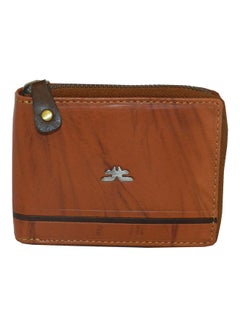 Buy Genuine Leather Designer Wallet With Full Zipper Rust in UAE