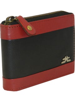 Buy Genuine Leather Designer Wallet With Full Zipper Black in UAE