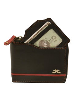 Buy Genuine Leather Designer Wallet With Full Zipper Black in UAE