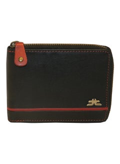 Buy Genuine Leather Designer Wallet With Full Zipper Black in UAE