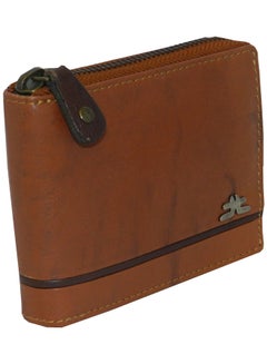 Buy Genuine Leather Designer Wallet With Full Zipper Rust in UAE