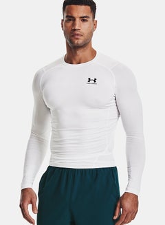 Buy Heat Gear Compression Long Sleeve T-Shirt White in UAE