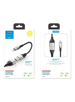 Buy Combination Cable 1.5M 3A - Charge / Transfer Black in Egypt