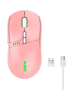 Buy 2.4G Wireless Type-C Wired Dual Mode Mouse Pink in UAE