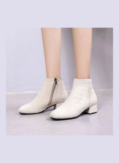 Buy Low Heel Ankle Boots Coffee in Saudi Arabia