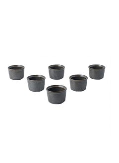 Buy 6-Piece Ceramic Cake Bowl Brown 8.5x8.5x5.7cm in Saudi Arabia