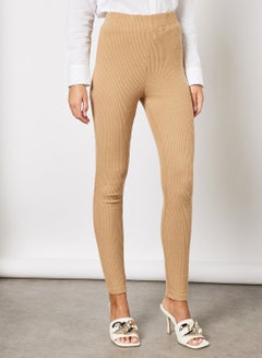 Buy Ribbed Leggings Tigers Eye in UAE