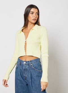 Buy Loop Buttoned Cardigan Yellow in Egypt