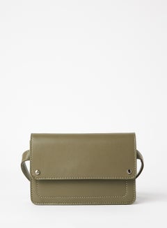 Buy Faux Leather Crossbody Bag Green in UAE