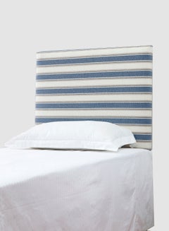 Buy Fabric Headboard For Single Size Bed - Milan Collection - Modern Home - Install Attach To Wall - Blue and White 90*70*6cm in Saudi Arabia