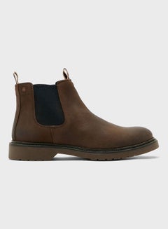 Buy Slip On Causal Boots Brown in Saudi Arabia