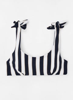 Buy Striped Bikini Top Navy/White in Saudi Arabia